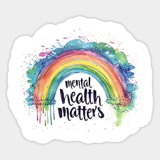 Mental Health Matters Rainbow Sticker